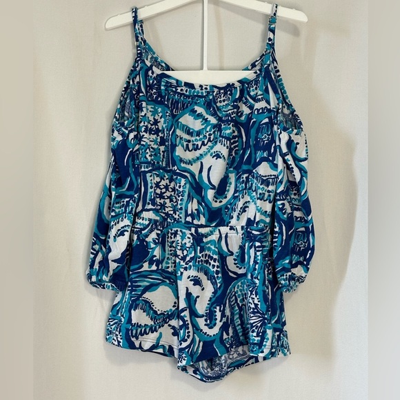Lilly Pulitzer Romper Girls Keep On Trunkin elephant size 2-3T - Picture 1 of 6
